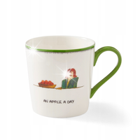 Spode Kubek Kit Kemp Doodle 340ml Apple a Day z napisem na prezent biały