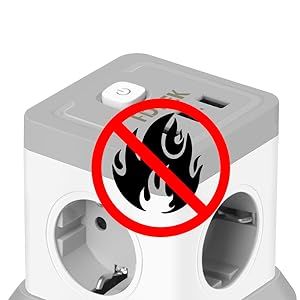 LISTWA ANTYPRZEPIĘCIOWA KOSTKA OCHRONNA 7w1 !! 4 GNIAZDKA + 3 USB JAKOŚĆ !! zdjęcie 7