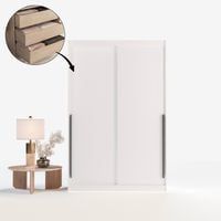 Szafa przesuwna ADAPTE Box 140 / 215 z szufladami + półki i drążki - Biały