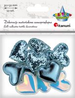 ozdoba materiałowa titanum serca samoprzylepne metal/niebieski