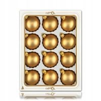 Bombki 6cm/12szt złoty mat szklane choinkowe