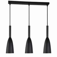 Wisząca LAMPA hygge SOLIN LP-181/3L BK Light Prestige metalowa OPRAWA na listwie ZWIS kaskada czarna