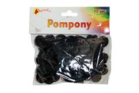 pompony kolorowe czarne 50 szt shan sp10