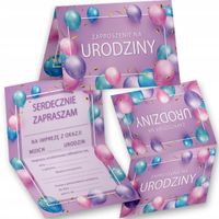 ZAPROSZENIE URODZINOWE BALONOWE RÓŻOWE NA URODZINY ZAPROSZENIA NA PRZYJĘCIE