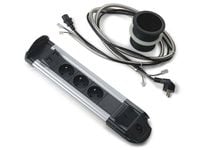 Przedłużacz biurkowy wpuszczany okrągły fi 109mm 3 gniazda + 2 x DSL