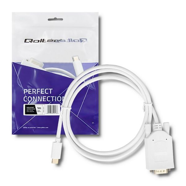 Qoltec Kabel USB 3.1 typ C męski/ VGA męski | FULL HD | Alternate mode | 1m zdjęcie 2