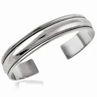 ELEGANCKA OKSYDOWANA SZEROKA SZTYWNA SREBRNA BRANSOLETA 10MM PLECIONY WZÓR