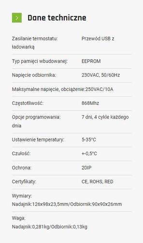 Regulator temperatury termostat radiowy WT-20 WIFI BEZPRZEWODOWY na Arena.pl