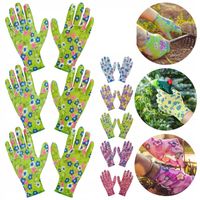 RĘKAWICE ANTYPOŚLIZGOWE OGRODOWE 3 PARY MIX KOLOROWE 23CM DŁUGOŚĆ VERGIONIC