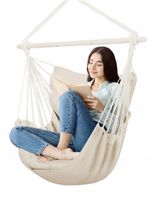 Krzesło wiszące fotel brazylijski poduszki Huśtawka Hamak Fotel Wiszący Beż