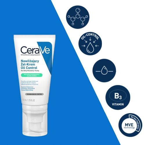CeraVe Nawilżający Żel-Krem Oil Control + Żel Oczyszczający do Mycia 236ml na Arena.pl