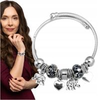 bransoletka modułowa charms srebrna damska elegancka biżuteria stylowa