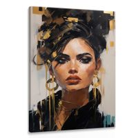 Obraz Złoty PORTRET Kobieca Twarz Styl Glamour Abstrakcja 40cm x 60cm