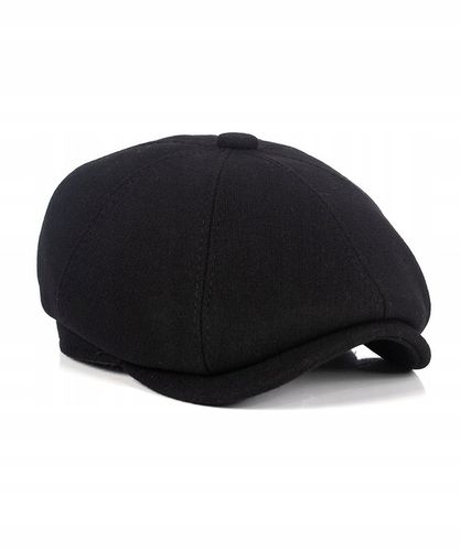 Kaszkiet Męski Czarny Czapka Wełna Premium Retro PEAKY BLINDERS Gazeciarz na Arena.pl