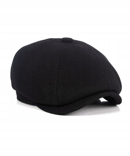 Kaszkiet Męski Czarny Czapka Wełna Premium Retro PEAKY BLINDERS Gazeciarz zdjęcie 2