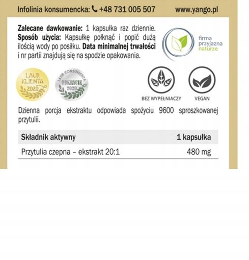 Yango Przytulia czepna (90 kaps) zdjęcie 3