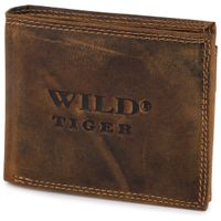portfel męski mały wild tiger - ciemnobrązowy