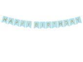 Baner Happy Birthday jasny niebieski urodziny chłopczyka