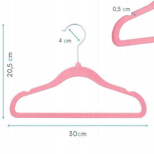 WIESZAK NA UBRANIA DZIECIĘCE WELUROWY x20 WIESZAKI DO DZIECIĘCYCH na Arena.pl