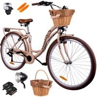 Rower Miejski MalTrack Citybike Dreamer 6-speed Beige 28" + Koszyk
