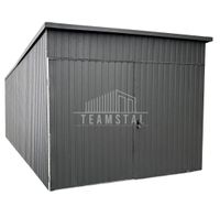 Garaż Blaszany 3x6 - Brama Dwuskrzydłowa - Antracyt -  TS528