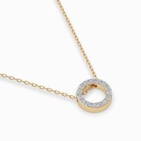 naszyjnik z żółtego złota 585 z diamentem (brylantem) 0,09 ct lab