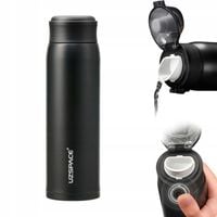 KUBEK TERMICZNY NA KAWĘ TERMOS NA HERBATĘ 500ML BUTELKA UZSPACE CZARNA