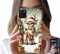 ETUI DO SAMSUNG GALAXY A81 - RENIFER, WZORY BOŻONARODZENIOWE + SZKŁO