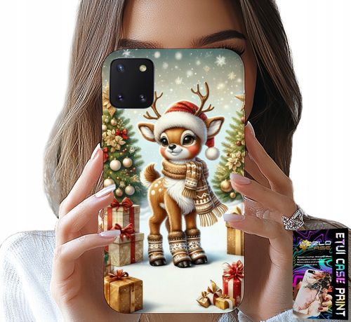 ETUI DO SAMSUNG GALAXY A81 - RENIFER, WZORY BOŻONARODZENIOWE + SZKŁO na Arena.pl