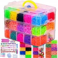 ZESTAW GUMEK DO ROBIENIA BRANSOLETEK XXXL 15000 szt GUMKI KORALIKI PREZENT