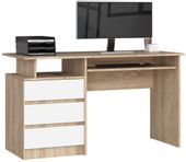 BIURKO CLP 135 cm DĄB SONOMA / BIAŁE WOLNOSTOJĄCE