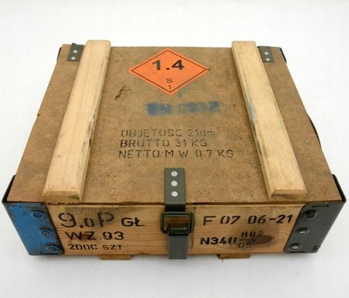 Skrzynia skrzynka drewniana po amunicji 40x35x15cm na Arena.pl