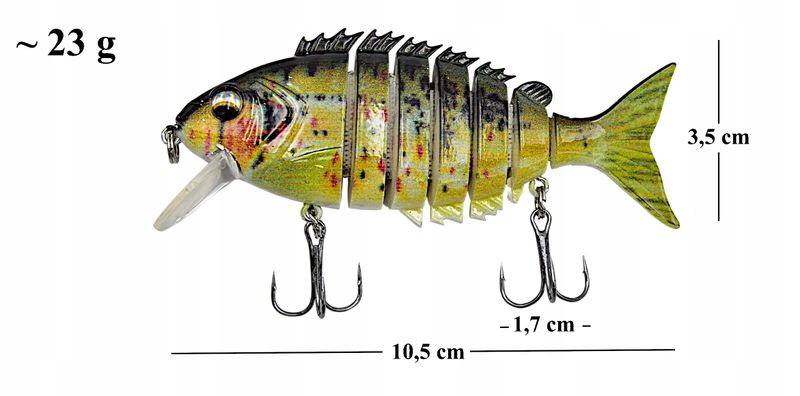 WOBLER na Szczupaka łamany tonący 10,5 cm 23 g zdjęcie 2