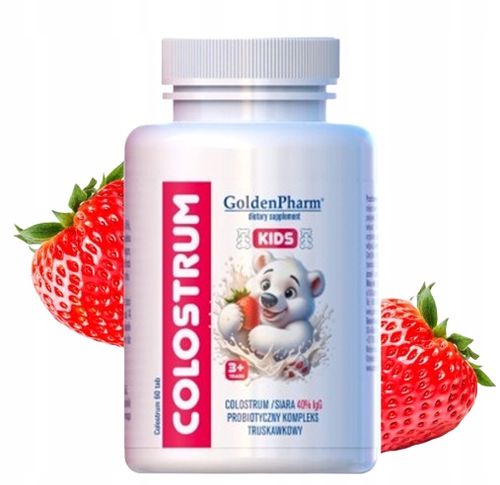 Colostrum Kids Dla Dzieci Truskawkowe Cukierki Siara 40%IGG Probiotyk 60szt na Arena.pl