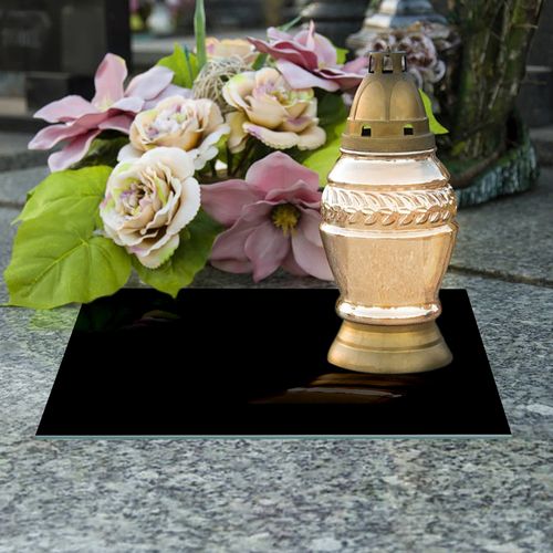 SZKLANA PODSTAWKA POD ZNICZE SZKŁO AKRYLOWE 25x25cm Czerń 486e na Arena.pl