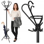 WIESZAK STOJĄCY PODŁOGOWY NA KURTKI UBRANIA STOJAK CZARNY LOFTOWY