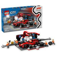 Klocki LEGO City F1 Pit stop i mechanicy z bolidem Ferrari (60443)