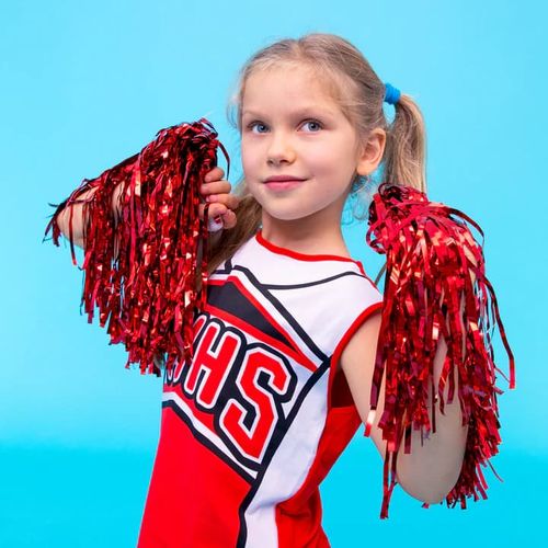 Pompony cheerleaderki czerwone 2szt na Arena.pl