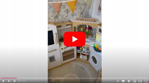 DUŻA DREWNIANA KUCHNIA INTERAKTYWNA XXXXL Z OŚWIETLENIEM LED - 50 ELEMENTÓW na Arena.pl