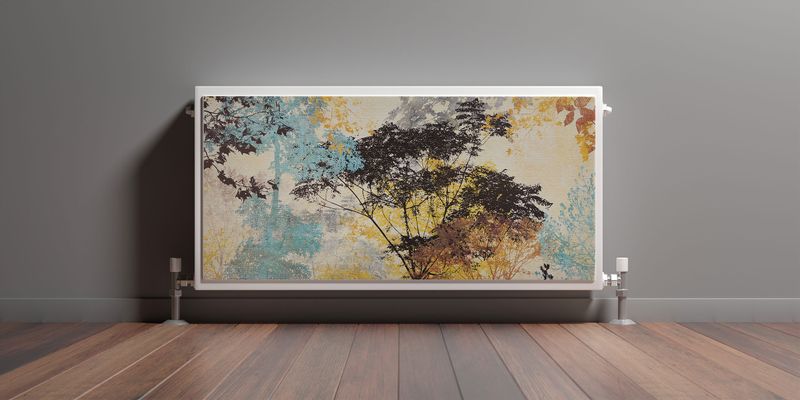 Osłona MAGNETYCZNA NA Kaloryfer Malowane Drzewa Vintage 80cm x 60cm zdjęcie 3