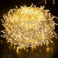 Lampki Choinkowe 300 LED 24M Białe Ciepłe Na Transparentnym Przewodzie
