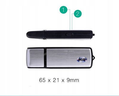 MINI DYKTAFON PENDRIVE PODSŁUCH SZPIEGOWSKI USB na Arena.pl