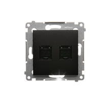 GNIAZDO KOMPUTEROWE RJ45 kat.6 EKRANOWANE SIMON 54 D62E.01/49 CZARNY MAT