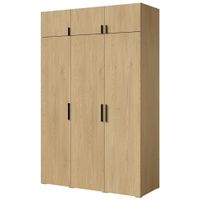 Szafa uchylna z nadstawką Napoli 3D 150 Dąb Cremona (czarny uchwyt)