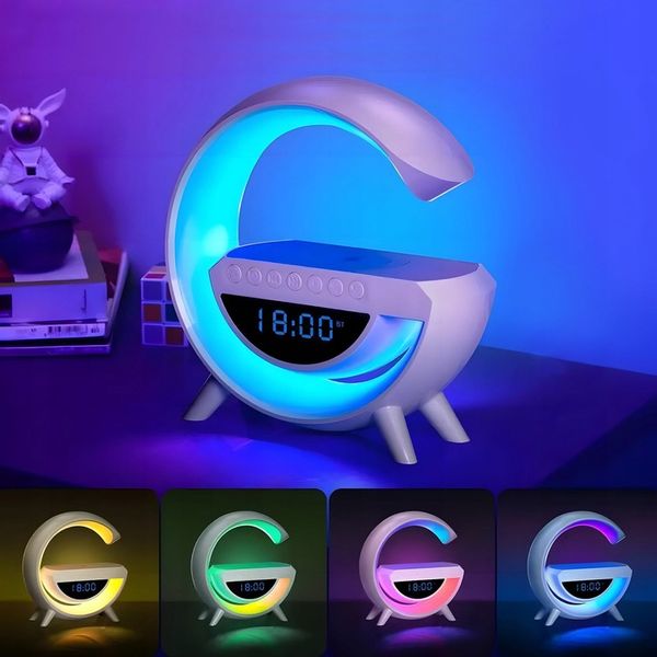 Lampka nocna biurkowa 6w1 | Zegar | Budzik | Radio | Ładowarka | Głośnik zdjęcie 10