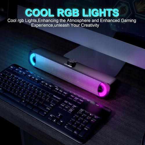GŁOŚNIK KOMPUTEROWY USB AUX SOUNDBAR RGB HPYLIF -H Oświetlenie RGB na Arena.pl