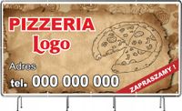 BANER REKLAMOWY 130x80cm z gotowego projektu PIZZERIA RESTAURACJA plandeka