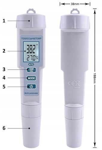 Miernik tester pH TDS EC Temp ATC 4w1 konduktometr na Arena.pl