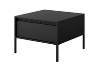 Stolik Kawowy Ryflowany z Szufladą 1SZ 68 cm Czarny SINTO LS