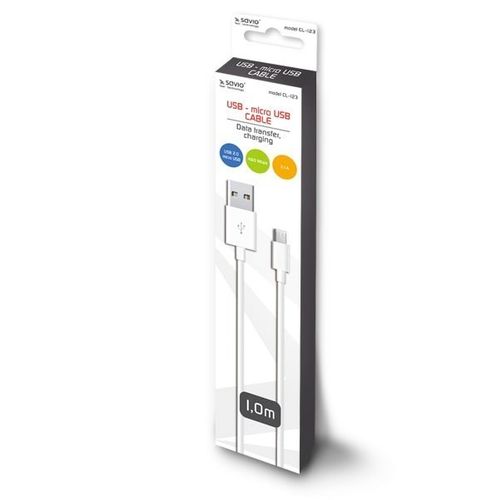 Kabel USB - micro USB 2.1A, 1m SAVIO CL-123 na Arena.pl
